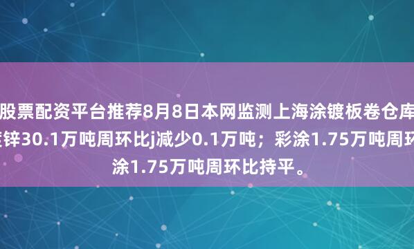 股票配资平台推荐8月8日本网监测上海涂镀板卷仓库库存：镀锌30.1万吨周环比j减少0.1万吨；彩涂1.75万吨周环比持平。